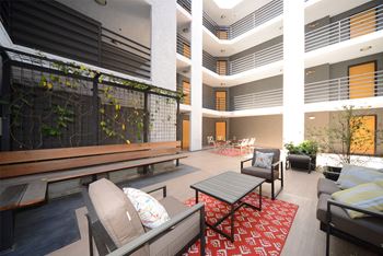 Indie Westside main floor courtyard seating